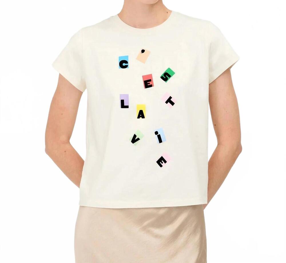 NEW CLARE V. classic tee in cream